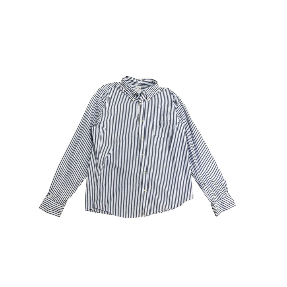 Brooks Brothers Shirt Mens Medium Blue‎ White Stripe 100% Cotton Button Down